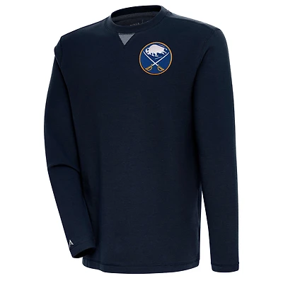 Men's Antigua  Navy Buffalo Sabres Flier Bunker Tri-Blend Pullover Sweatshirt