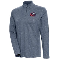 Women's Antigua  Heather Navy Columbus Blue Jackets Confront Quarter-Zip Pullover Top