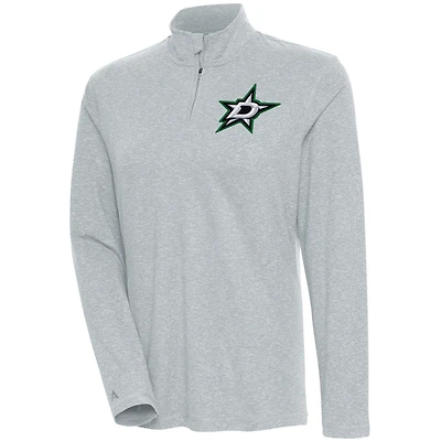 Women's Antigua  Heather Gray Dallas Stars Confront Quarter-Zip Pullover Top