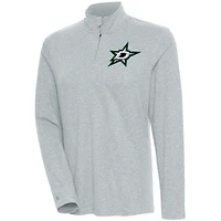 Women's Antigua  Heather Gray Dallas Stars Confront Quarter-Zip Pullover Top