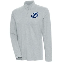 Women's Antigua  Heather Gray Tampa Bay Lightning Confront Quarter-Zip Pullover Top