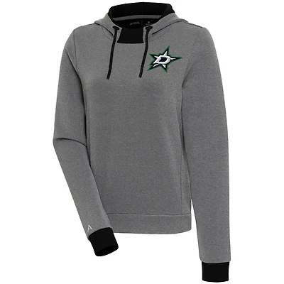 Women's Antigua  Black Dallas Stars Axe Bunker Tri-Blend Pullover Hoodie