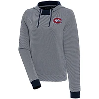 Women's Antigua  Navy Montreal Canadiens Axe Bunker Tri-Blend Pullover Hoodie