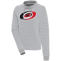 Women's Antigua  Gray Carolina Hurricanes Axe Bunker Tri-Blend Pullover Hoodie