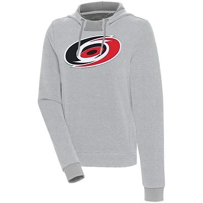 Women's Antigua  Gray Carolina Hurricanes Axe Bunker Tri-Blend Pullover Hoodie