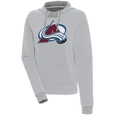 Women's Antigua  Gray Colorado Avalanche Axe Bunker Tri-Blend Pullover Hoodie