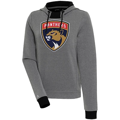 Women's Antigua  Black Florida Panthers Axe Bunker Tri-Blend Pullover Hoodie