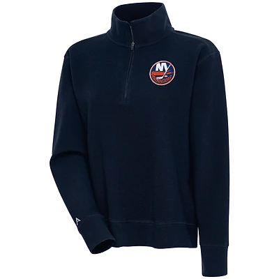 Women's Antigua  Navy New York Islanders Portal Quarter-Zip Pullover Top