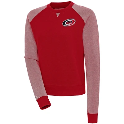 Women's Antigua  Red/White Carolina Hurricanes Flier Bunker Pullover Sweatshirt