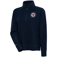 Women's Antigua  Navy Winnipeg Jets Portal Quarter-Zip Pullover Top