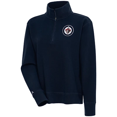 Women's Antigua  Navy Winnipeg Jets Portal Quarter-Zip Pullover Top