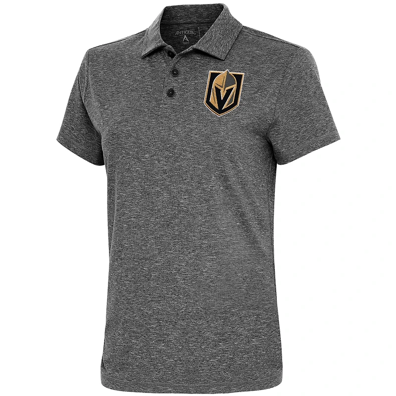 Women's Antigua  Heather Black Vegas Golden Knights Motivated Polo