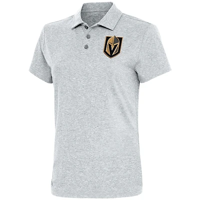Women's Antigua  Heather Gray Vegas Golden Knights Motivated Polo