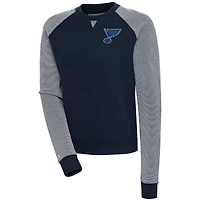 Women's Antigua  Navy/White St. Louis Blues Flier Bunker Pullover Sweatshirt