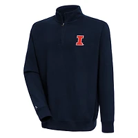 Men's Antigua  Navy Illinois Fighting Illini Victory Quarter-Zip Pullover Top