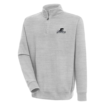 Men's Antigua  Heather Gray Providence Friars Victory Quarter-Zip Pullover Top