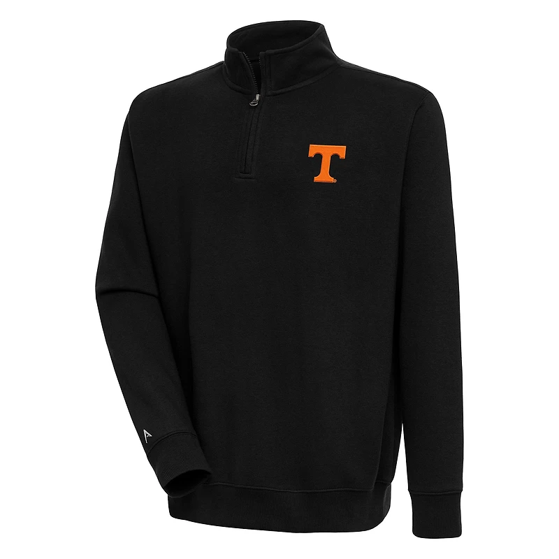 Men's Antigua Black Tennessee Volunteers Victory Quarter-Zip Pullover Top