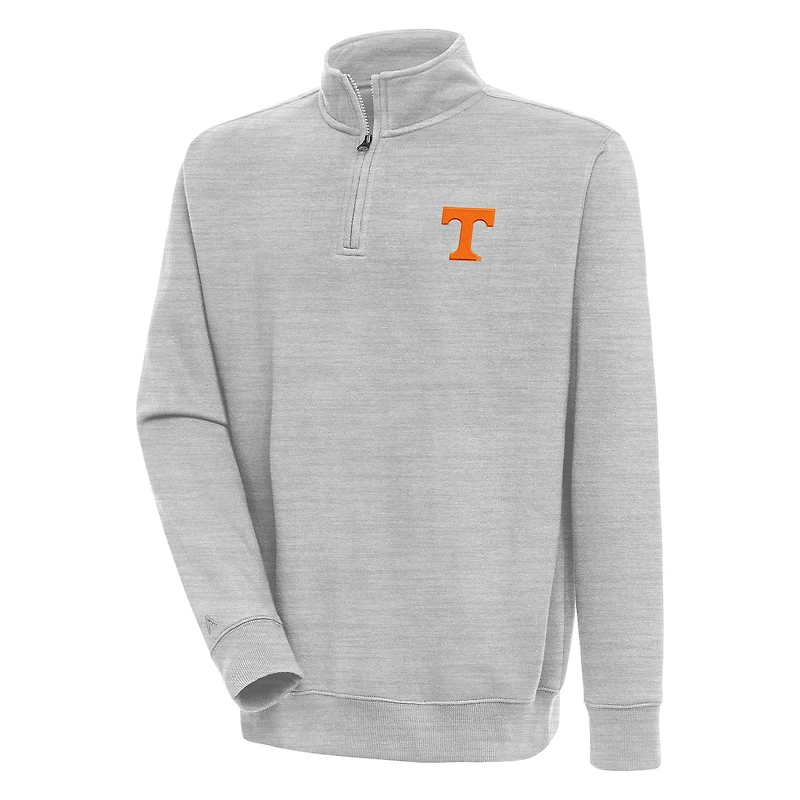 Men's Antigua  Heather Gray Tennessee Volunteers Victory Quarter-Zip Pullover Top