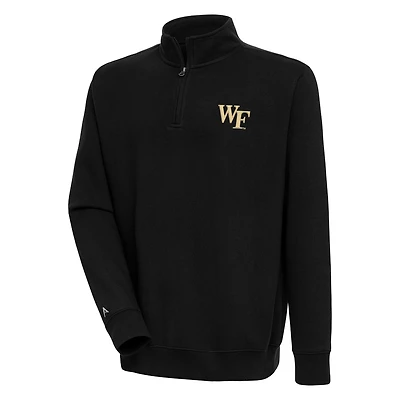 Men's Antigua  Black Wake Forest Demon Deacons Victory Quarter-Zip Pullover Top