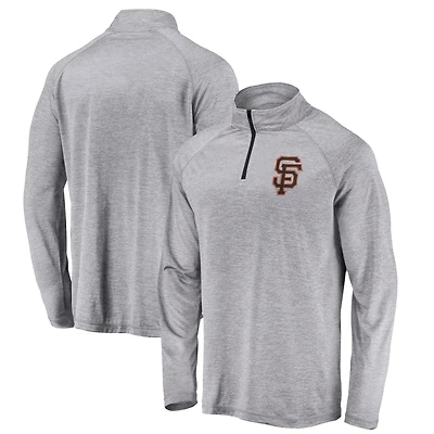 Men's Profile Heather Gray San Francisco Giants Big & Tall Raglan Quarter-Zip Top