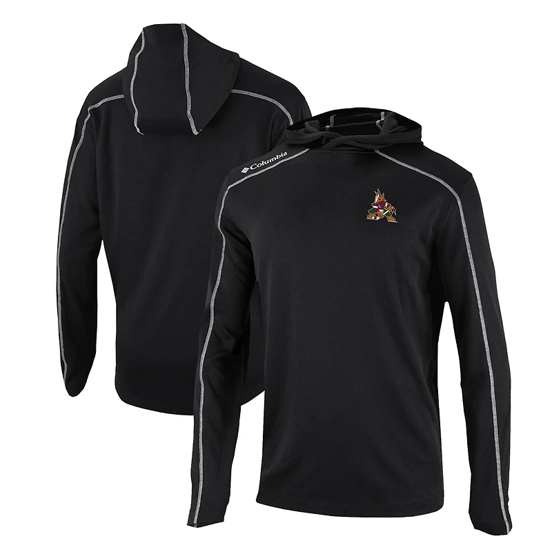 Men's Columbia Black Arizona Coyotes Omni-Wick Shotgun Long Sleeve Hoodie T-Shirt