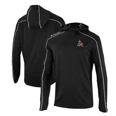 Men's Columbia Black Arizona Coyotes Omni-Wick Shotgun Long Sleeve Hoodie T-Shirt
