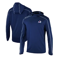 Men's Columbia Navy Colorado Avalanche Omni-Wick Shotgun Long Sleeve Hoodie T-Shirt