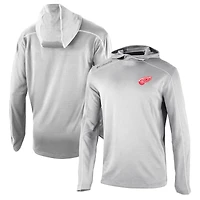 Men's Columbia Gray Detroit Red Wings Omni-Wick Shotgun Long Sleeve Hoodie T-Shirt