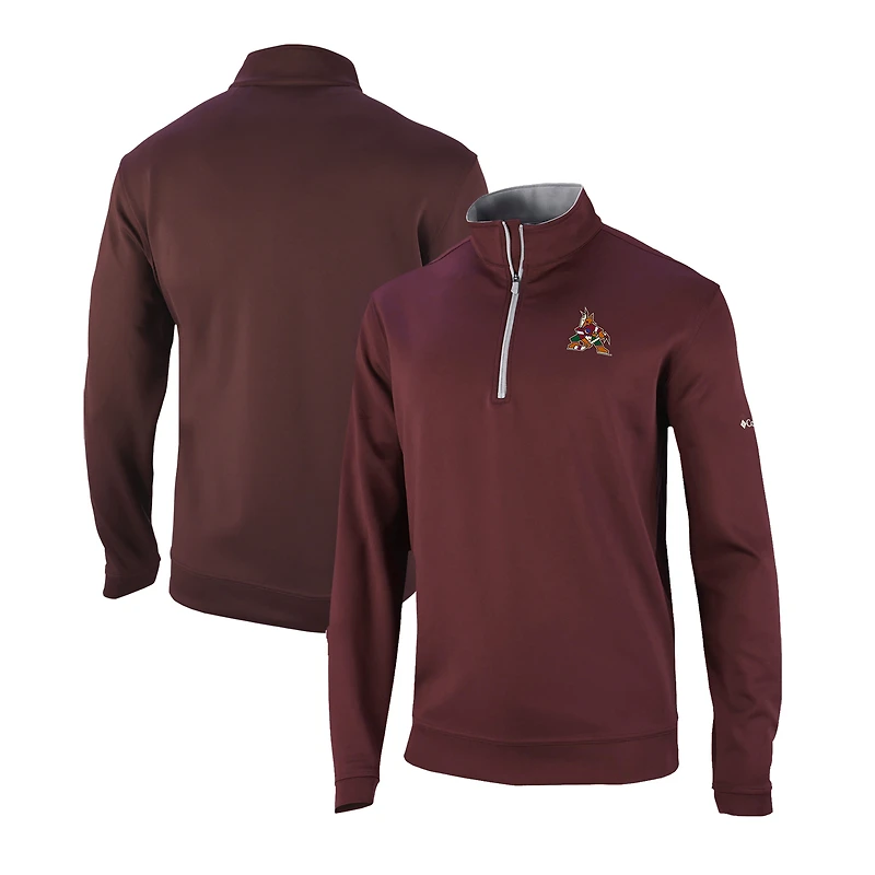 Men's Columbia Garnet Arizona Coyotes Omni-Wick Wickhams Hills Half-Zip Pullover Top