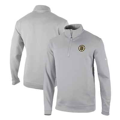 Men's Columbia Gray Boston Bruins Omni-Wick Wickhams Hills Half-Zip Pullover Top