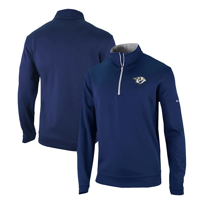 Men's Columbia Navy Nashville Predators Omni-Wick Wickhams Hills Half-Zip Pullover Top