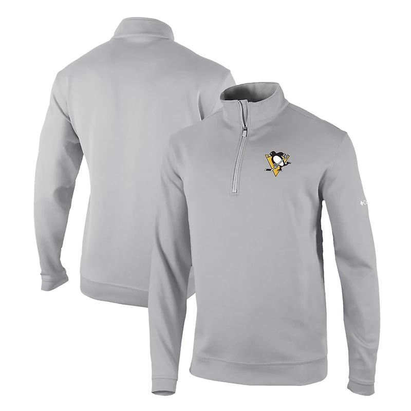 Men's Columbia Gray Pittsburgh Penguins Omni-Wick Wickhams Hills Half-Zip Pullover Top