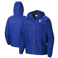 Men's Columbia Blue New York Rangers Oroville Creek Lightweight Full-Zip Windbreaker Jacket