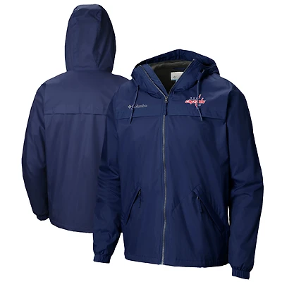 Men's Columbia Navy Washington Capitals Oroville Creek Lightweight Full-Zip Windbreaker Jacket