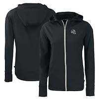 Women's Cutter & Buck  Black Carolina Panthers Helmet Daybreak Eco Recycled Full-Zip Hoodie