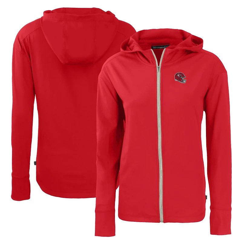 Women's Cutter & Buck  Red Kansas City Chiefs Helmet Daybreak Eco Recycled Full-Zip Hoodie
