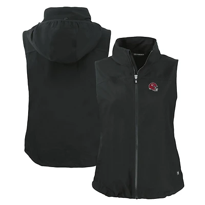 Women's Cutter & Buck Black Kansas City Chiefs Helmet Logo Charter Eco Recycled Full-Zip Vest