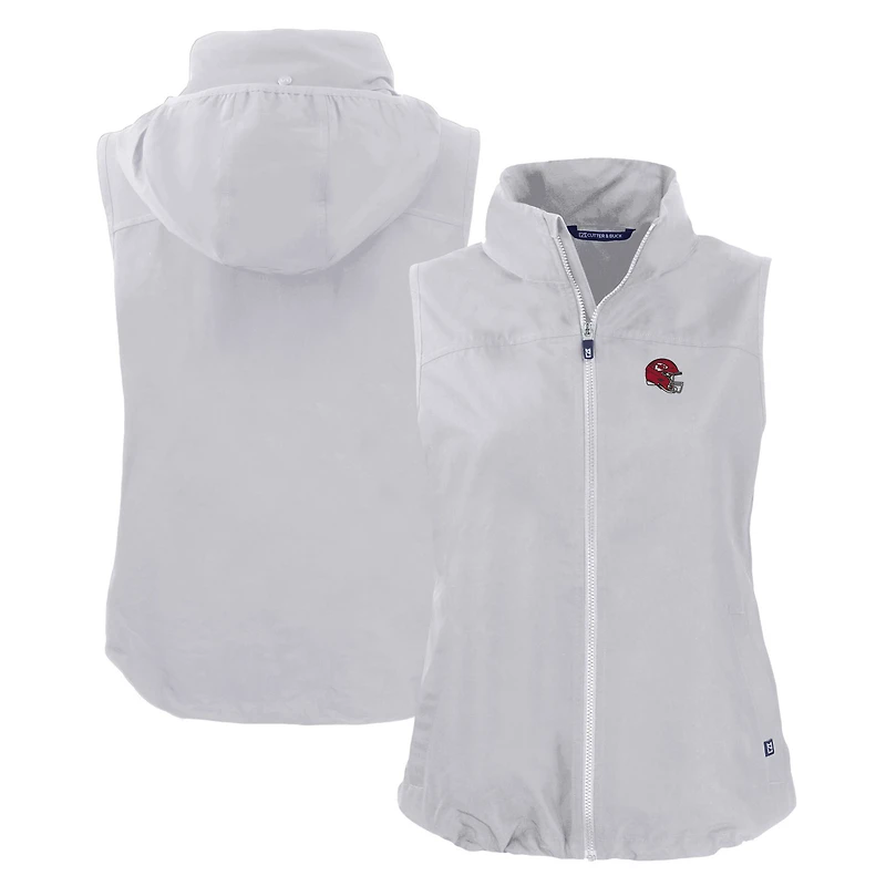 Women's Cutter & Buck Kansas City Chiefs Helmet Logo Charter Eco Recycled Full-Zip Vest