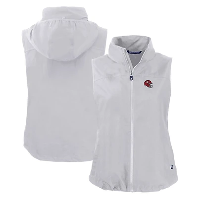 Women's Cutter & Buck Gray Kansas City Chiefs Helmet Logo Charter Eco Recycled Full-Zip Vest
