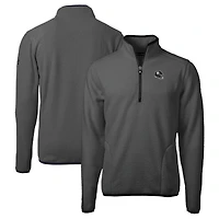 Men's Cutter & Buck  Gray/Black Pittsburgh Steelers Helmet Cascade Eco Sherpa Fleece Quarter-Zip Pullover Jacket