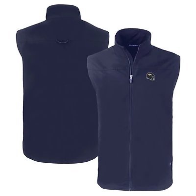 Men's Cutter & Buck  Navy Denver Broncos Helmet Charter Eco Recycled Full-Zip Vest