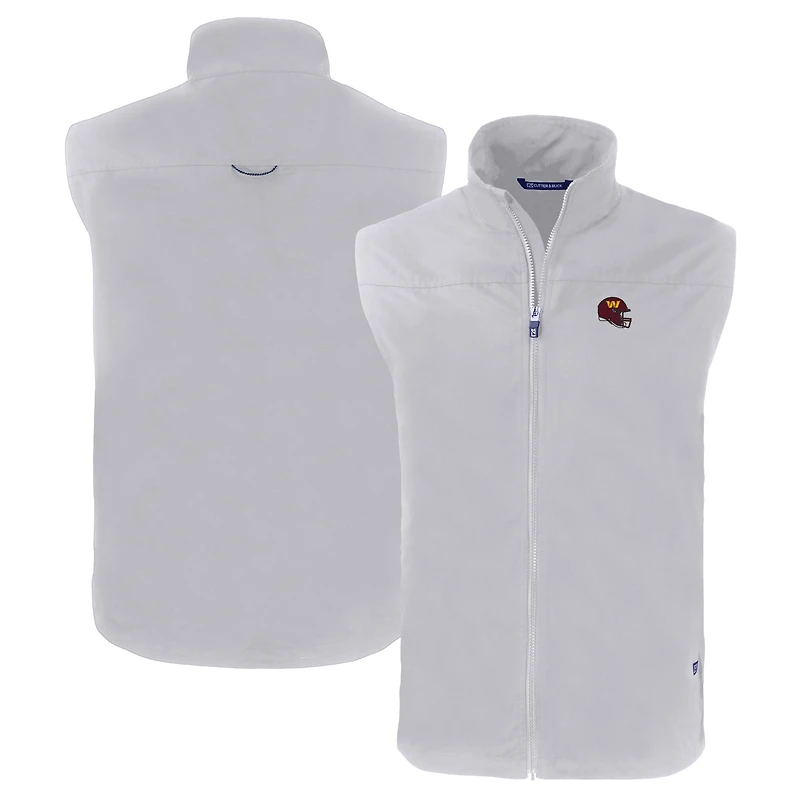 Men's Cutter & Buck  Gray Washington Commanders Helmet Charter Eco Recycled Full-Zip Vest
