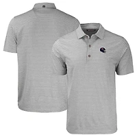 Men's Cutter & Buck  Heather Gray Chicago Bears Helmet Forge Eco Heather Stripe Stretch Recycled Polo