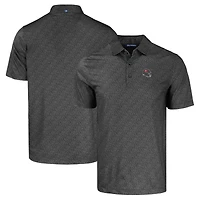 Men's Cutter & Buck  Black Tampa Bay Buccaneers Helmet Pike Eco Pebble Print Stretch Recycled Polo
