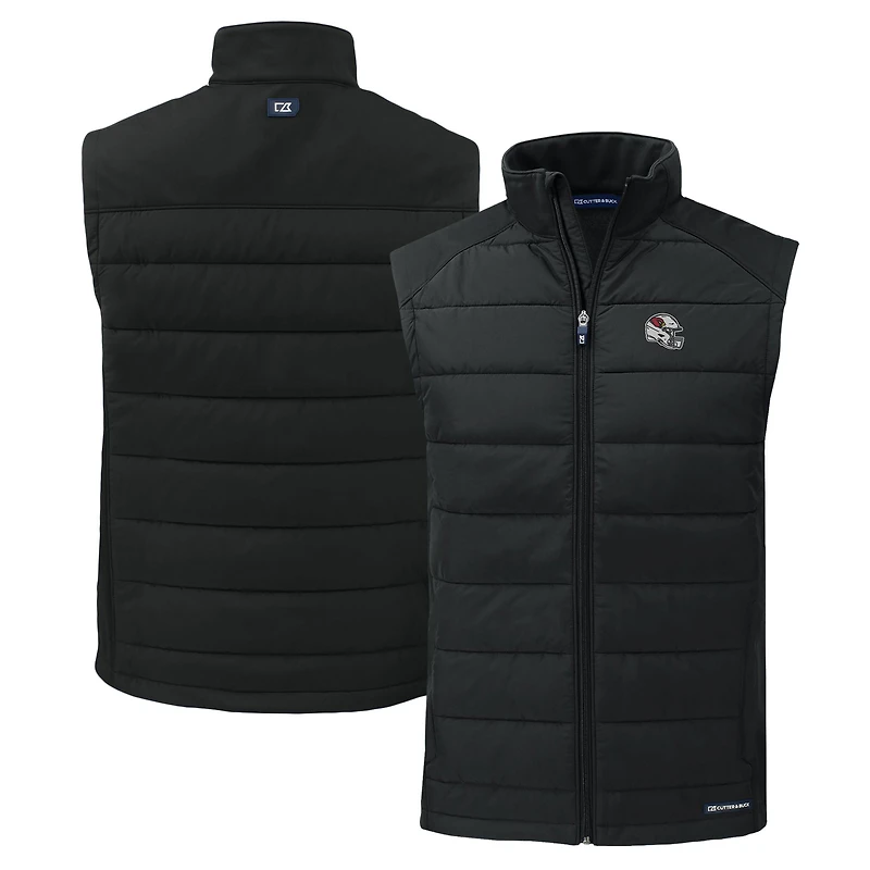 Men's Cutter & Buck Black Arizona Cardinals Helmet Evoke Hybrid Eco Softshell Recycled Full-Zip Vest