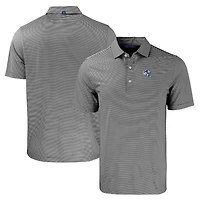 Men's Cutter & Buck  Black/White Buffalo Bills Helmet Forge Eco Double Stripe Stretch Recycled Polo
