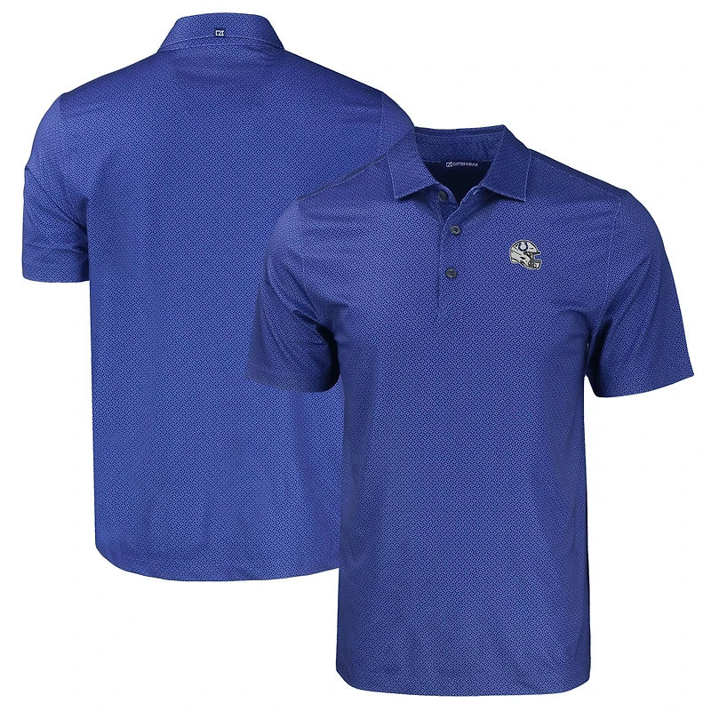 Men's Cutter & Buck  Royal Indianapolis Colts Helmet Big & Tall Pike Eco Tonal Geo Print Stretch Recycled Polo