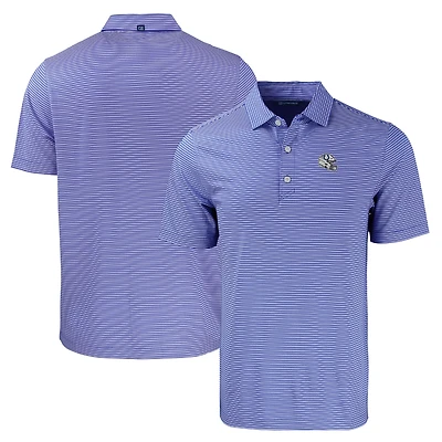 Men's Cutter & Buck  Royal Indianapolis Colts Helmet Forge Eco Double Stripe Stretch Recycled Polo