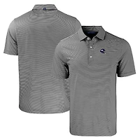 Men's Cutter & Buck  Black/White Minnesota Vikings Helmet Forge Eco Double Stripe Stretch Recycled Polo