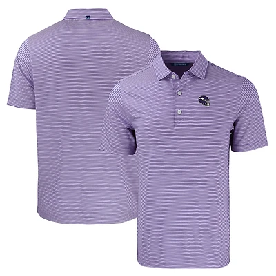Men's Cutter & Buck  Purple/Purple Minnesota Vikings Helmet Forge Eco Double Stripe Stretch Recycled Polo